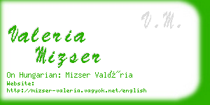 valeria mizser business card